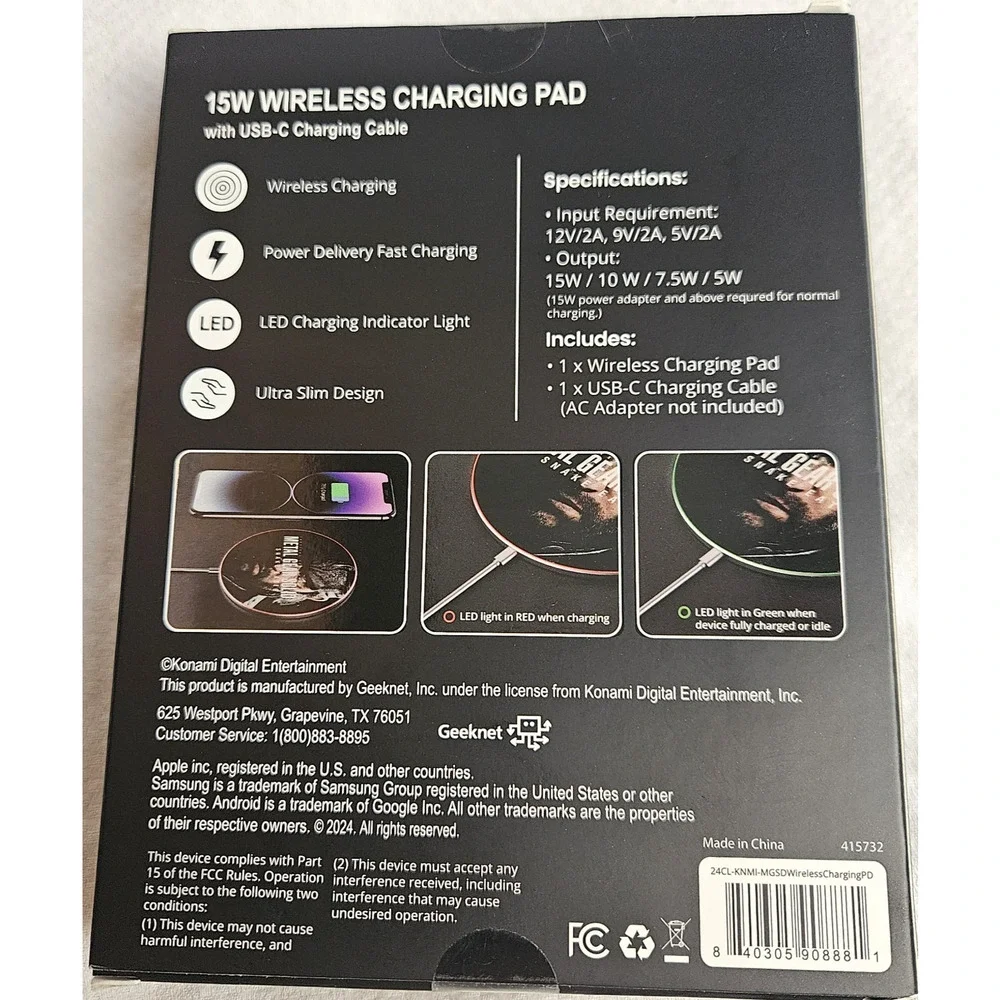Metal Gear Solid Delta Snake Eater Wireless Charger - New
